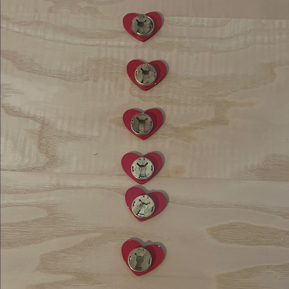 Heart Button Covers, Set of 6 - Picture 2 of 5